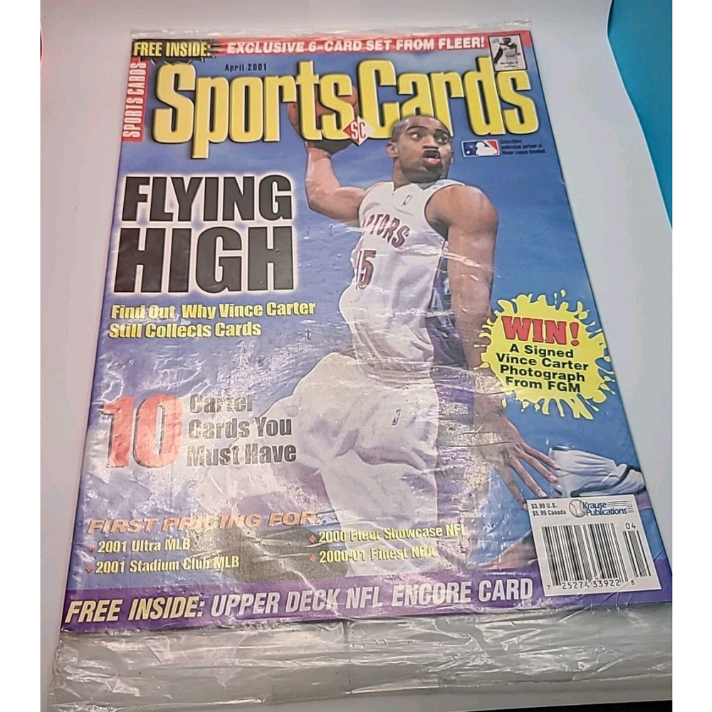 Sports Cards Magazine Vince Carter April 2001 New Sealed With 7 Cards Inside